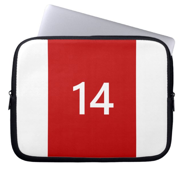 Legendär Nr. 14 in rot und weiß Laptopschutzhülle (Vorderseite)