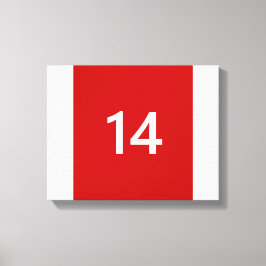 Legendär Nr. 14 in rot und weiß Leinwanddruck