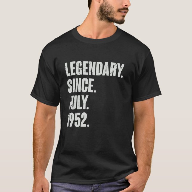Legendär seit Juli 1952 70 Jahre alt 70. Geburtsta T-Shirt (Vorderseite)