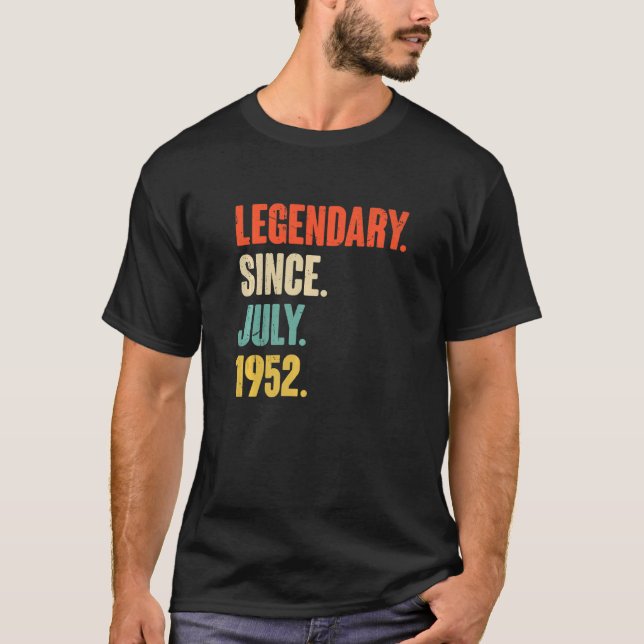 Legendär seit Juli 1952 70 Jahre alt 70. Geburtsta T-Shirt (Vorderseite)