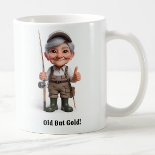 Legendär Senior Angler Bereit für Action-Kaffee Mu Kaffeetasse