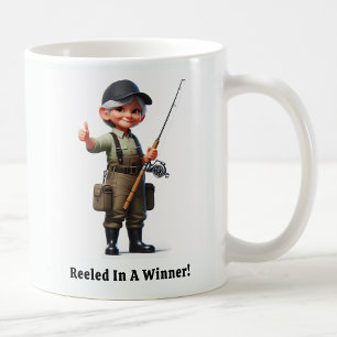 Legendär Senior Angler einsatzbereit Kaffeetasse