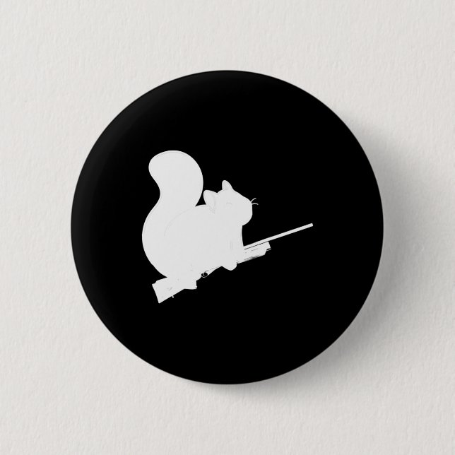 Legendäre Eichhörnchen Jagd Byck Design Pelle Button (Vorderseite)