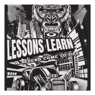 Legendäre Gorilla-Lektionen Glänzendes Poster lern