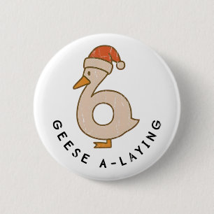 Legendäre Legehennen, Lustige Weihnachtsgans, Paar Button