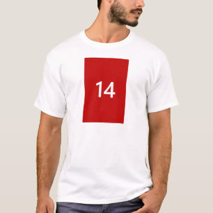 Legendäre Nr. 14 in Rotem und in weißem T-Shirt