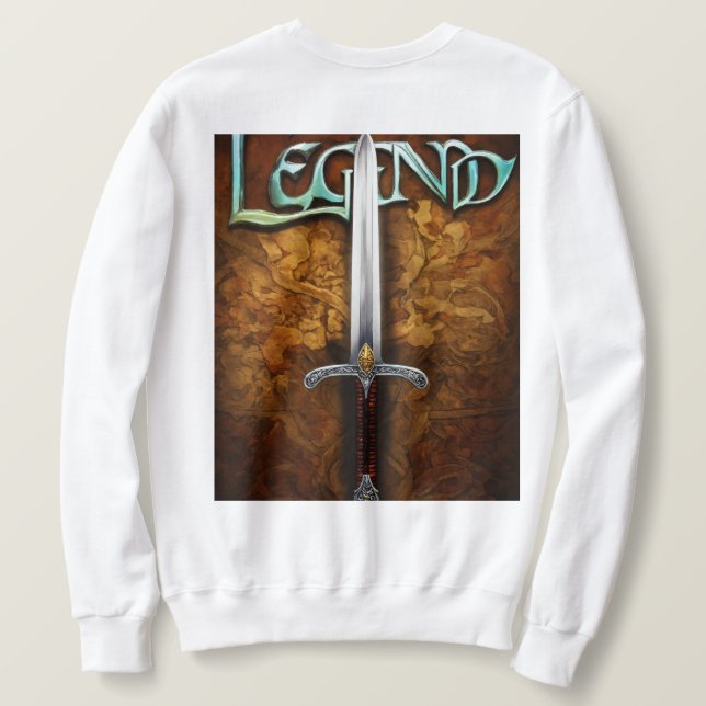 "Legendäre Threads" "Tragen Sie Ihre Legende" Sweatshirt (Design Rückseite)