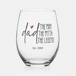Legendäre Vater Glass Gift mit Herz-Trinkbehälter  Weinglas Ohne Stiel