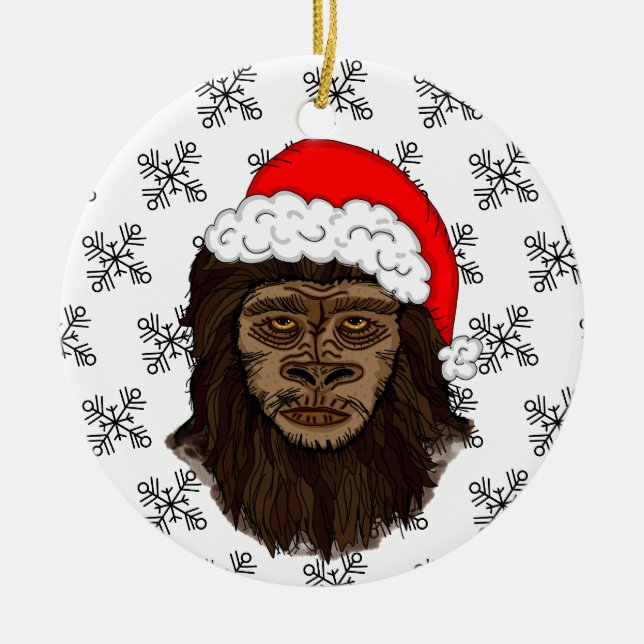 Legendäre Weihnachten und Squatchi-Neujahr Keramik Ornament (Vorne)