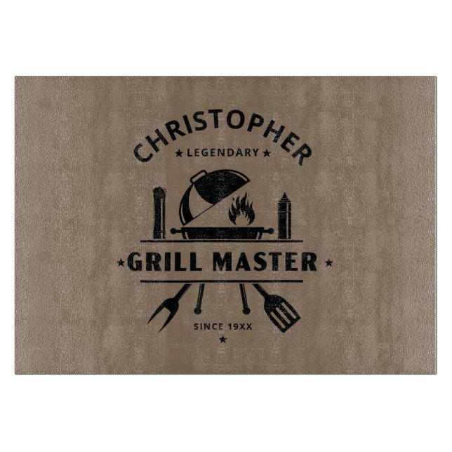Legendärer Grillmeister | Benutzerdefinierter Name Schneidebrett (Vorderseite)