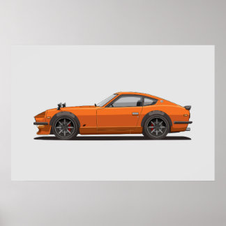 Legendärer Klassiker Orange 240z Fairlady Käfer Po Poster
