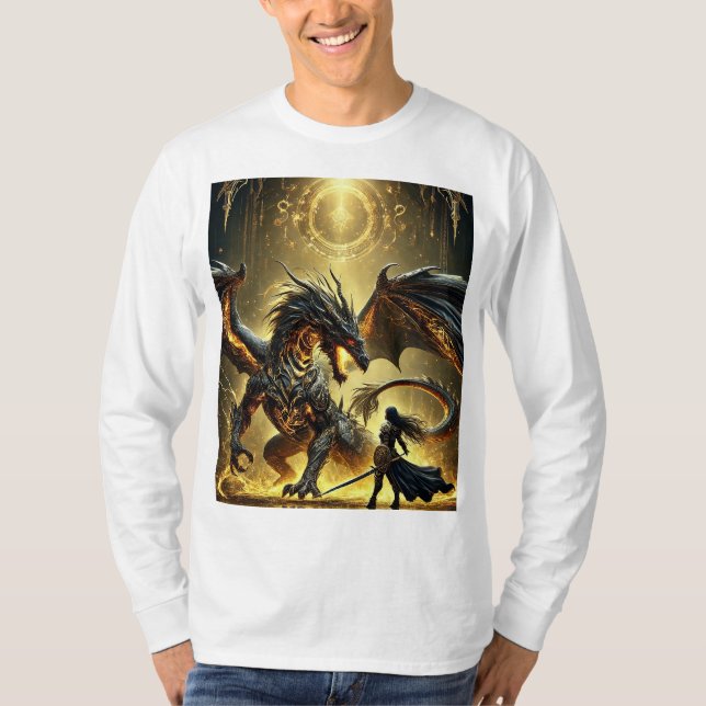 Legendärer Konflikt: Geschmolzener Golddrache und  T-Shirt (Vorderseite)