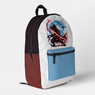 Legendärer Samurai & Blue Dragon Becher Japanisc Bedruckter Rucksack