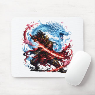 Legendärer Samurai & Blue Dragon Becher | Japanisc Mousepad