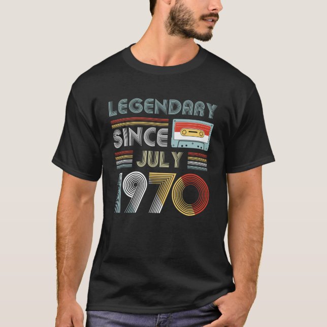 Legendärer seit Juli 1970 Geburtstag Vintag T-Shirt (Vorderseite)
