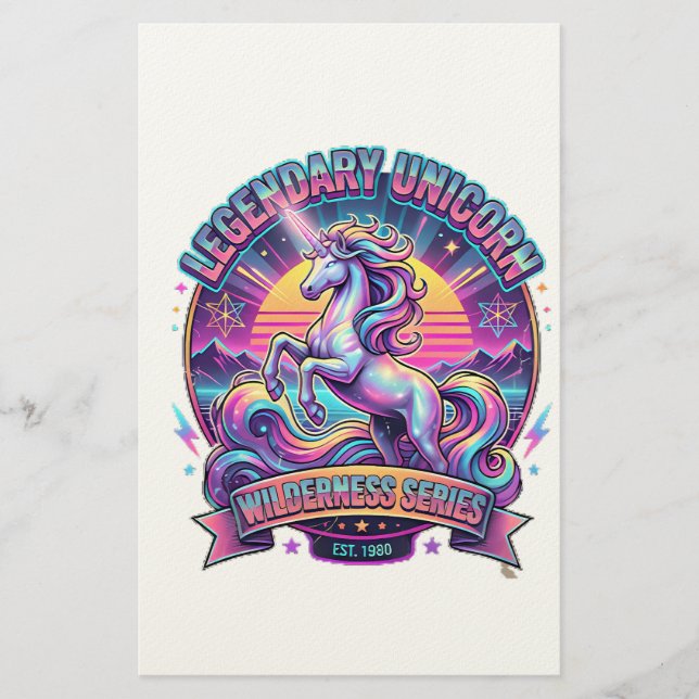 Legendäres Einhorn Doppelseitig Briefpapier (Vorderseite)