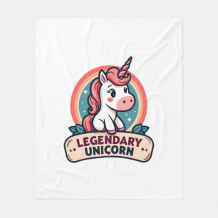 Legendäres Einhorn Vintage Retro Cartoon Vektor De Fleecedecke