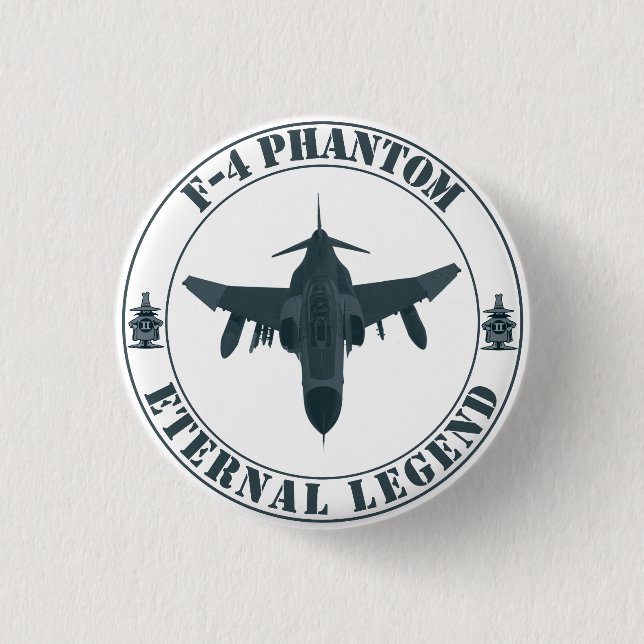 Legendäres F-4 Phantom-Kampfflugzeug Button (Vorderseite)