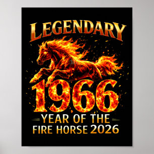 Legendäres Feuerpferd 1966 60. Geburtstag 2026 Poster