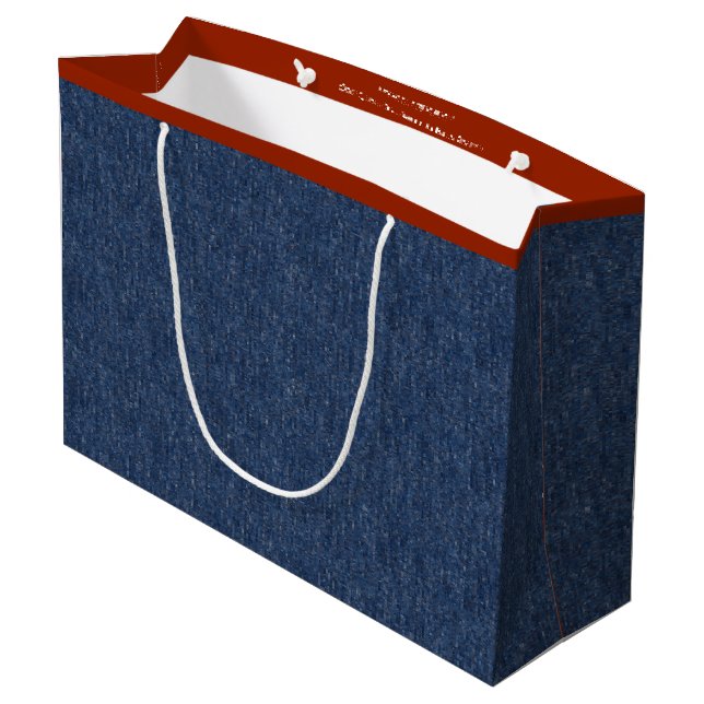 Legendary Blue Jeans - Large Große Geschenktüte (Rückseite Schrägansicht)
