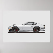 Legendary Classic White 240z Fairlady Bug Poster