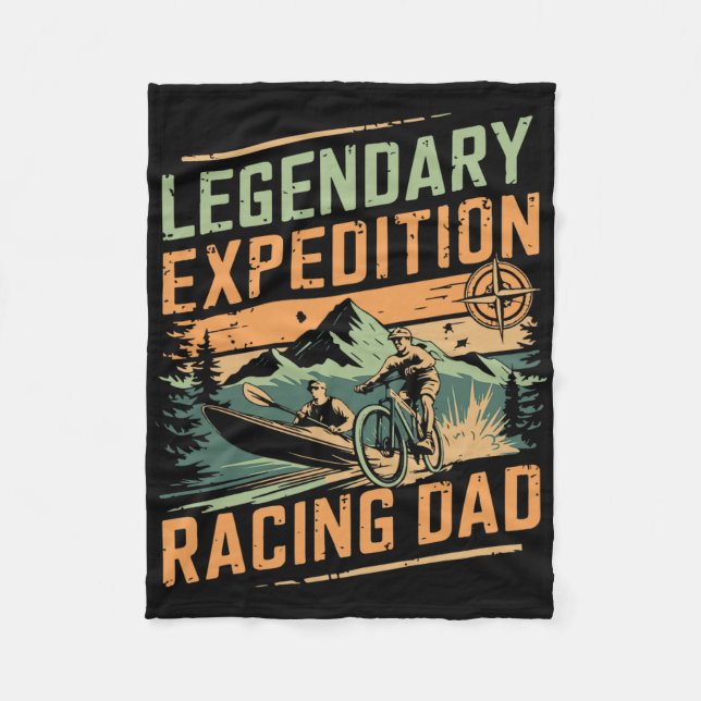 Legendary Expedition Racing Dad Mountain Biking Pa Fleecedecke (Vorderseite)