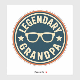legendary grandpa retro badge aufkleber