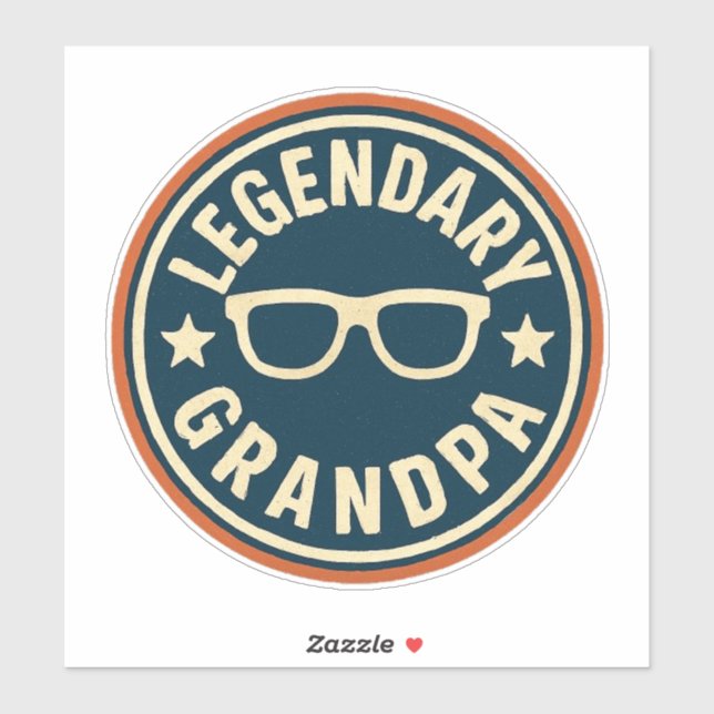 legendary grandpa retro badge aufkleber (Blatt)