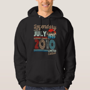 Legendary July 2010 Happy Birthday 12 Years Old Lt Hoodie