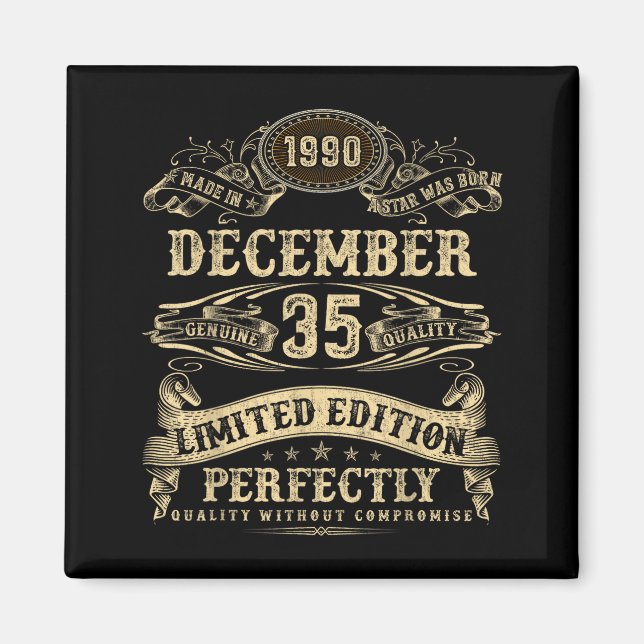 Legendary Man Born December 1990 35th Birthday  Magnet (Vorne)