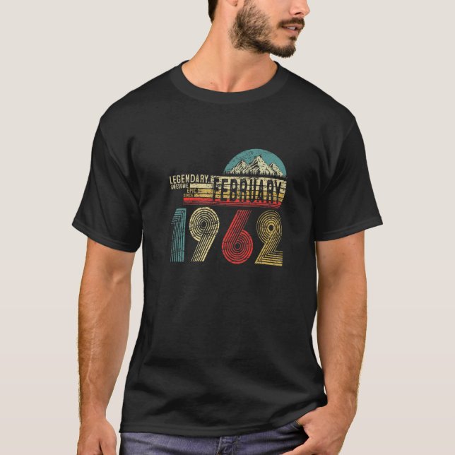 Legendary Phantastisch Epic Seit Februar 1962 60Th T-Shirt (Vorderseite)