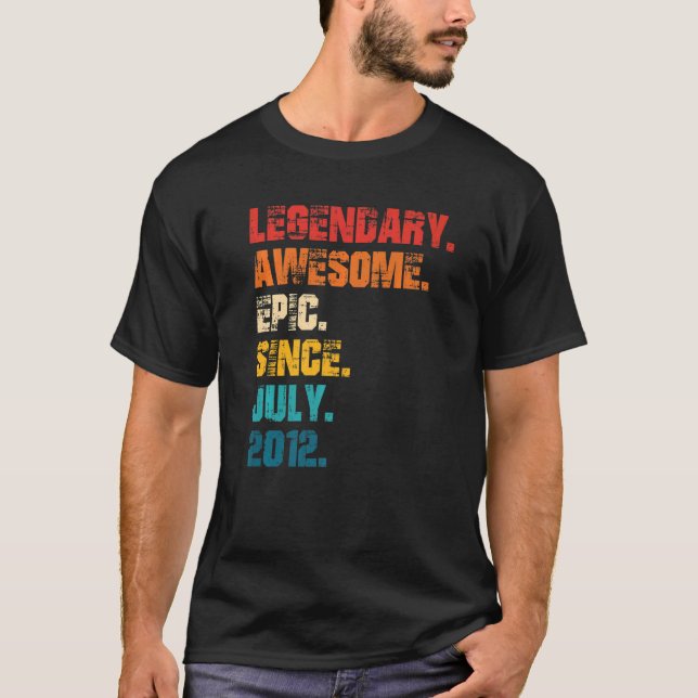 Legendary Phantastisch Epic Seit Juli 2012 Retro S T-Shirt (Vorderseite)