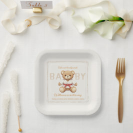 Legendary Red Belt Judo Bear – Baby Shower Pappteller