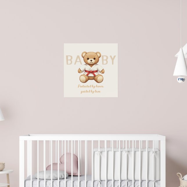 Legendary Red Belt Judo Bear – Baby Shower  Poster (Kinderzimmer 2)