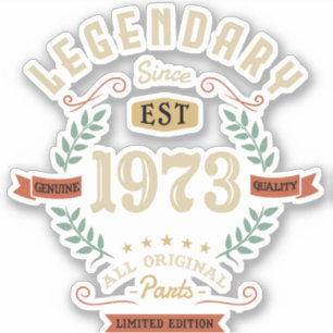Legendary Seit 1973 Limited Edition Birthday Gi Aufkleber