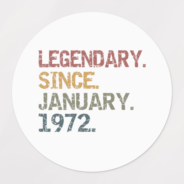 Legendary since January 1972 Etiketten (Design 3)