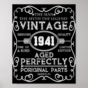 Legende 1941 Mann Mythos 80. Geburtstag Poster