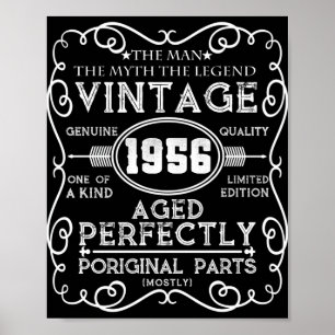 Legende 1956 Mann Mythos 65. Geburtstag Poster