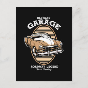 Legende der alten Autogaragenstraße Postkarte
