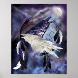 Legende des weißen Raben-Kunst-Druckes Poster