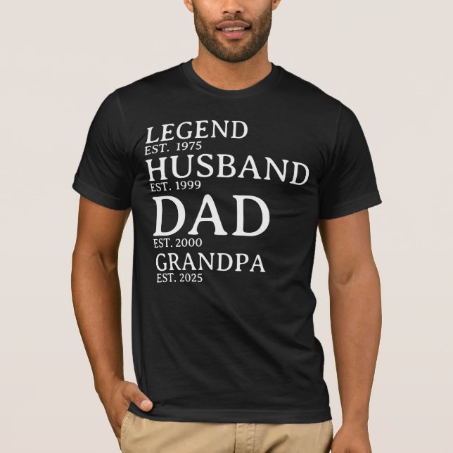 Legende Ehemann Vater Opa Personalisiert Est. Jahr T-Shirt (Vorderseite)