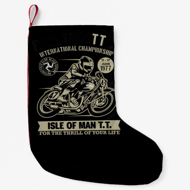 Legende mit Motorrad-Racing Kunstgift Kleiner Weihnachtsstrumpf (Vorderseite)