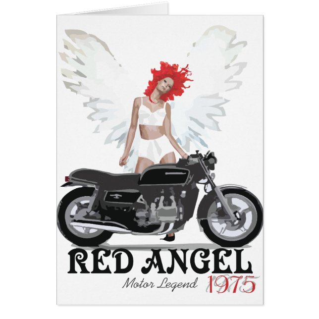 Légende rouge de moteur de coureur de café d'ange (Devant)