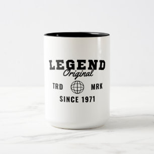 Legende seit 1971 zweifarbige tasse