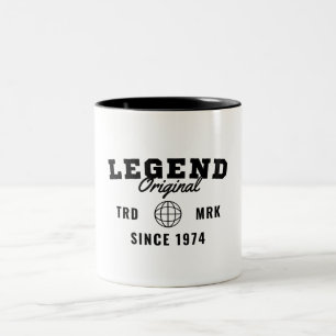Legende seit 1974 zweifarbige tasse