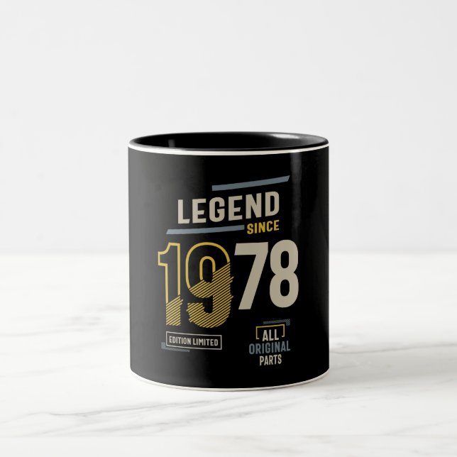 Legende seit 1978 45 Geburtstag Zweifarbige Tasse (Mittel)