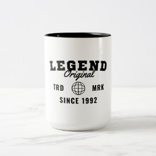 Legende seit 1992 zweifarbige tasse
