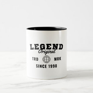 Legende seit 1998 zweifarbige tasse