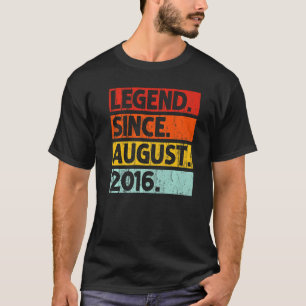 Legende Seit August 2016 Vintag 6 Jahre alt 6th B T-Shirt
