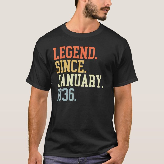 Legende seit Januar 1936 für Männer Frauen 19. Jan T-Shirt (Vorderseite)